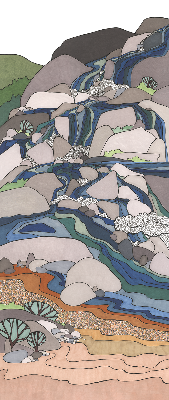 Waterfall (White Sky)