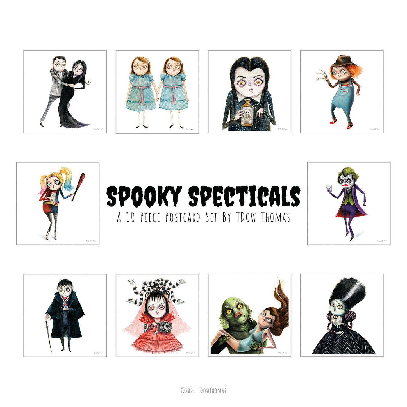 Spooky Specticals: A 10 Piece Postcard Set from TDow Thomas