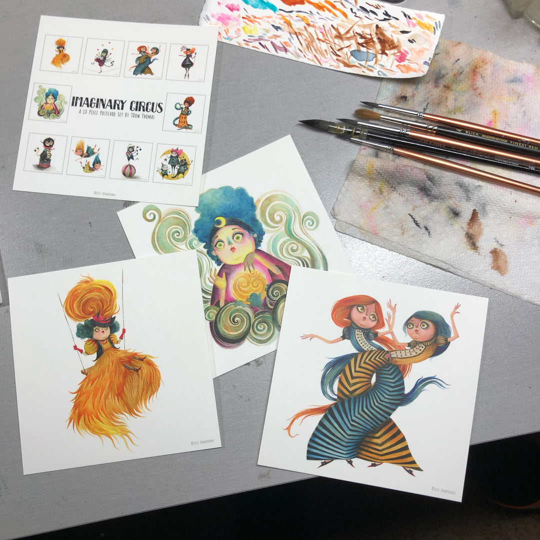 Imaginary Circus: A 10 Piece Postcard Set from TDow Thomas